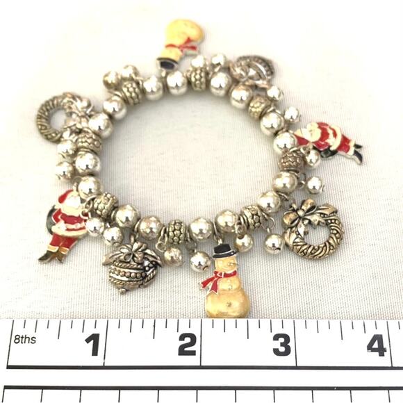 Christmas Jewelry Bundle 9 Earrings Bracelet Scarf Dangle Angel Santa Snow Man - Picture 12 of 16